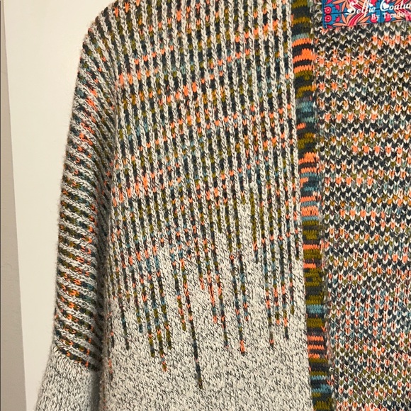Chic Multicolor Open-Front Cardigan L - Picture 6 of 7